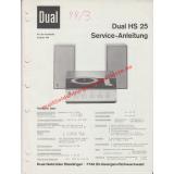 Service Manual DUAL HS 25 (Plattenspieler mit Verstärker) - Original-SU