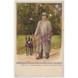 AK Kaiser Wilhelm mit Dogge und Lied gel. 1908 - AK Kaiser Wilhelm mit Dogge und Lied gel. 1908 -