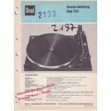 Service Manual DUAL 1212 (Plattenspieler) 1969  - Dual Gebrüder Steidinger